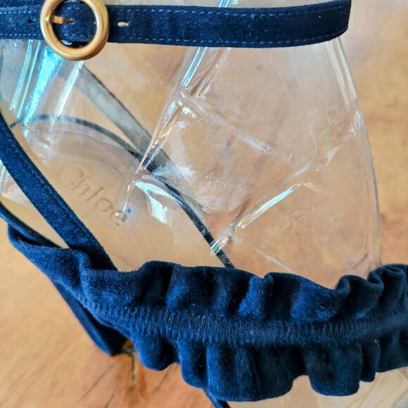 CHLOE Suede Block Heels - Picture 6 of 7